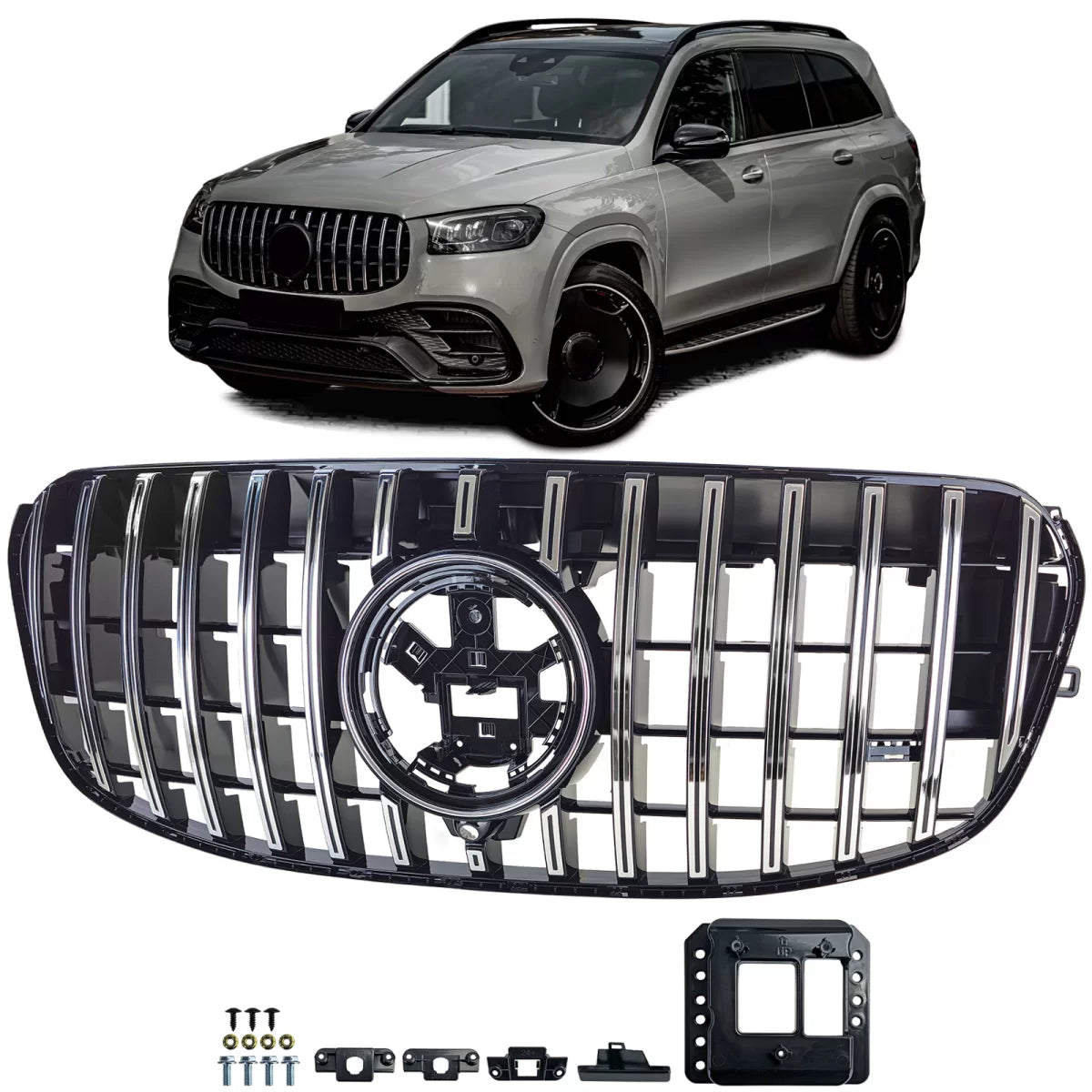 Griglia Sportiva Nera Cromata Anteriore per Mercedes GLS X167 dal 2023