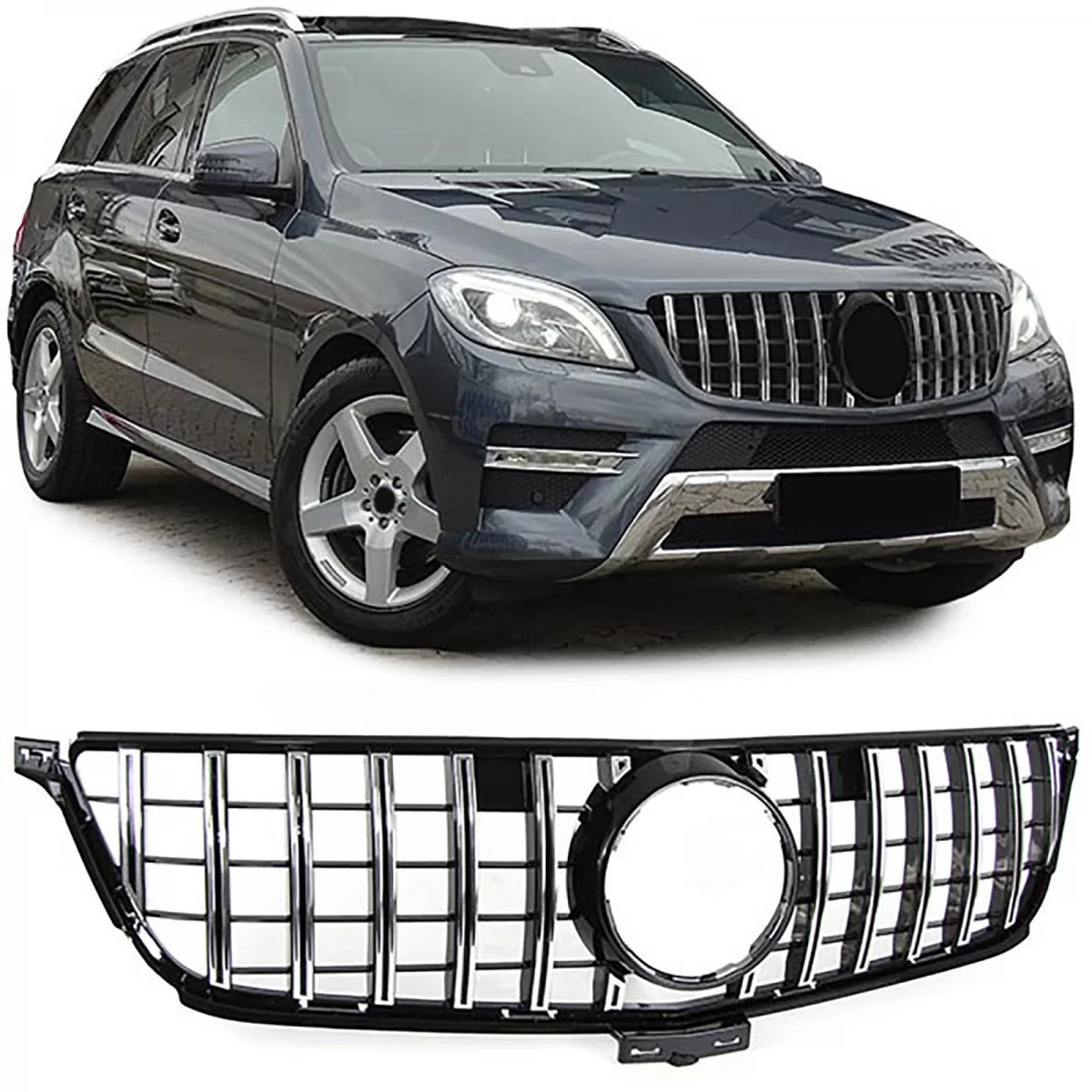 Griglia Sportiva Nero Cromato Anteriore per Mercedes ml W166 11-15