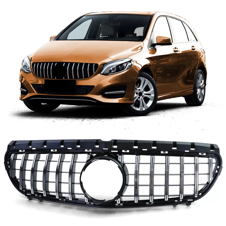 Griglia Sportiva Nera Lucida Cromata per Mercedes Classe B W246 14-18