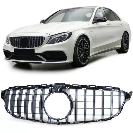 Griglia Sportiva Nero Lucido Cromata per Mercedes Classe C W205 S205 2014-2018