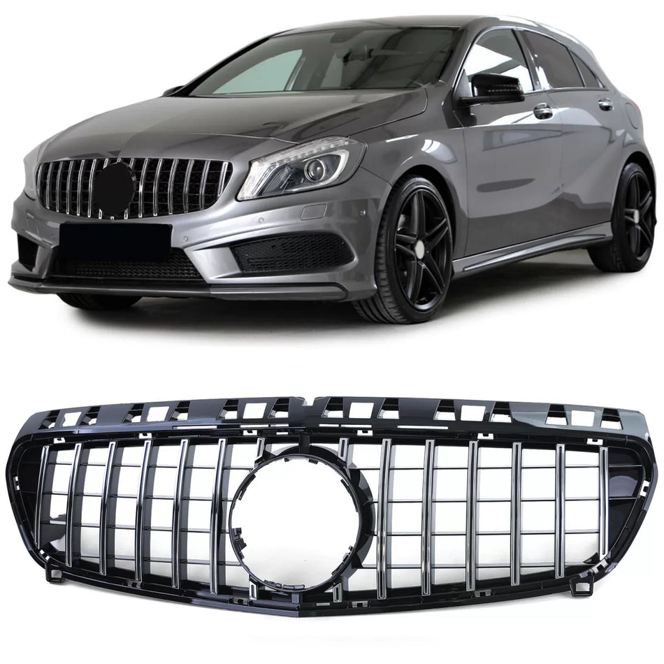 Griglia Sportiva Nera Lucida Cromata per Mercedes Classe A W176 12-15
