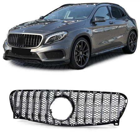 Griglia Sportiva Nera Lucida con Cromature per Mercedes GLA X156 13-16