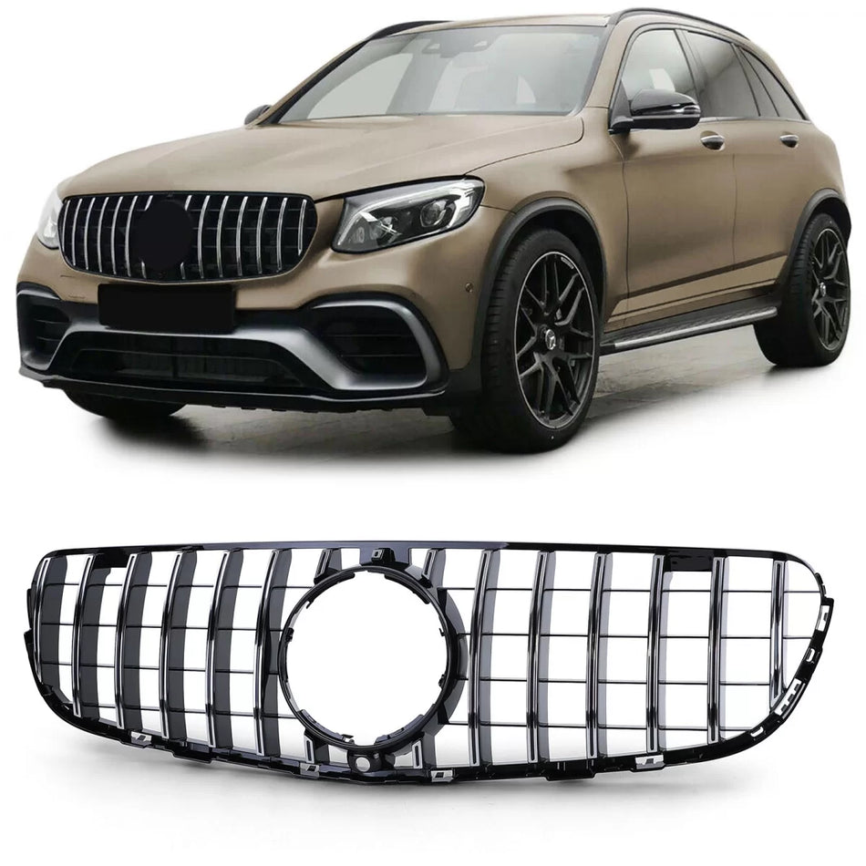 Griglia Sportiva Nera Lucida Cromata per Mercedes GLC X253 Coupe C253 15-19