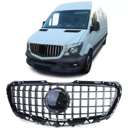 Griglia Sportiva Nera Lucida con Cromature per Mercedes Sprinter W906 Facelift