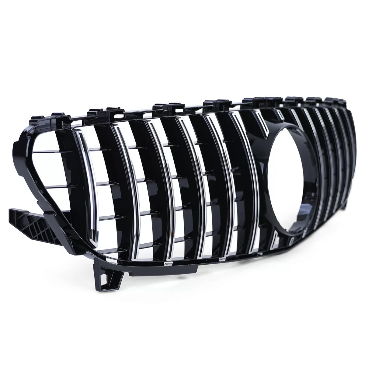 Griglia Sportiva Nera Lucida con Cromature per Mercedes W176 Facelift 15-18