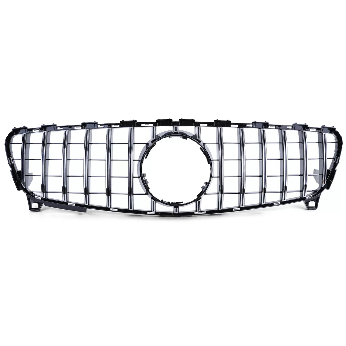 Griglia Sportiva Nera Lucida con Cromature per Mercedes W176 Facelift 15-18