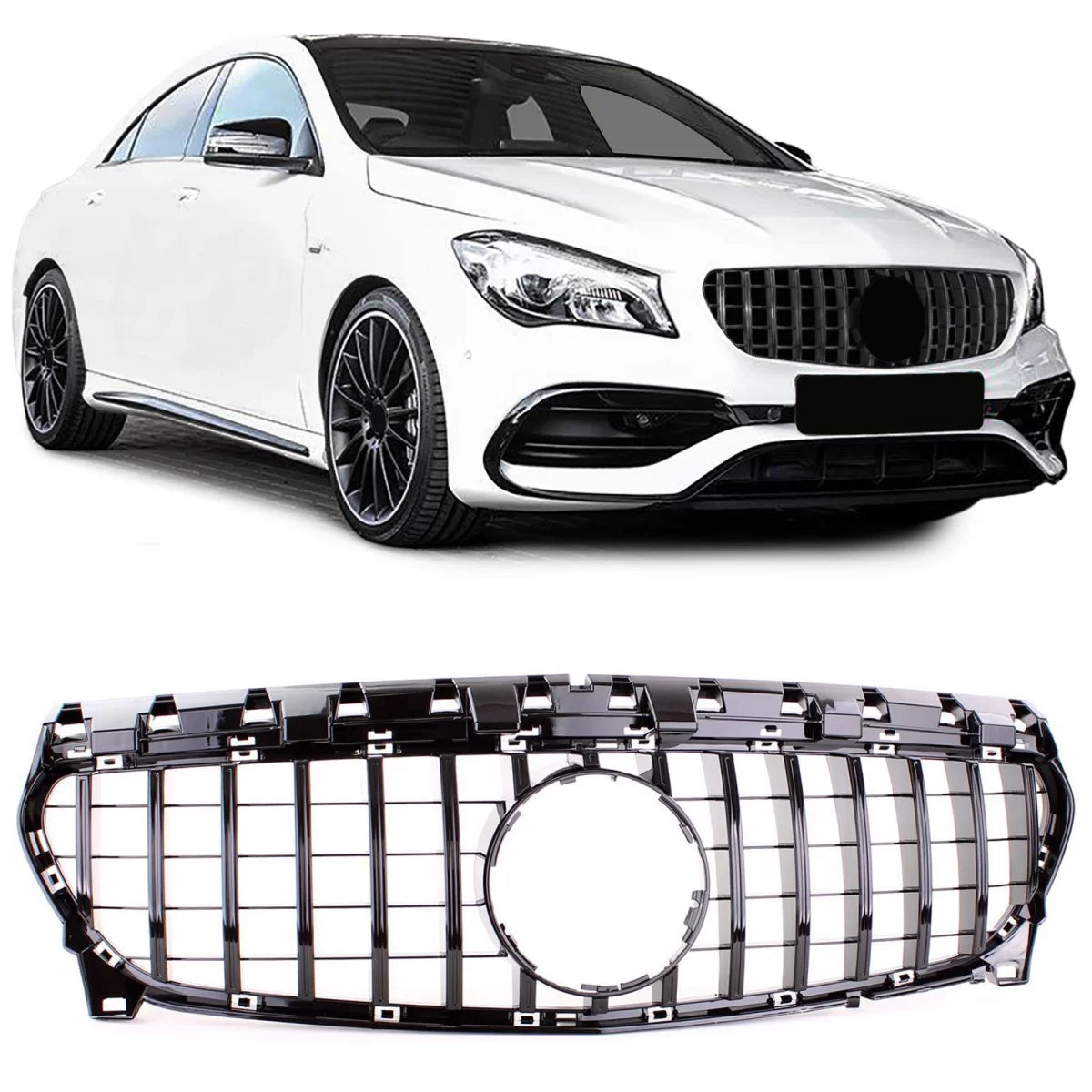 Griglia Sportiva Nera Lucida Anteriore per Mercedes CLA C117 16-19