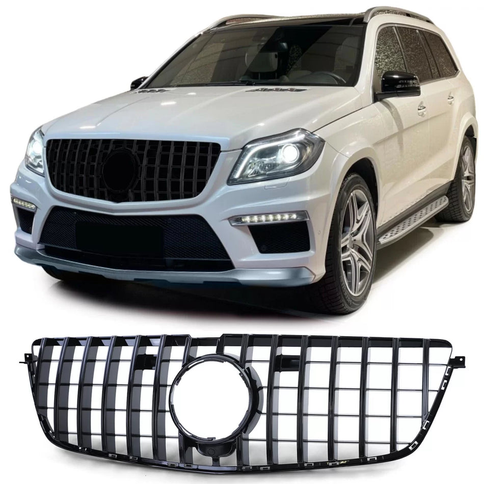 Griglia Sportiva Nera Lucida Anteriore per Mercedes Gl X166 2012-2015