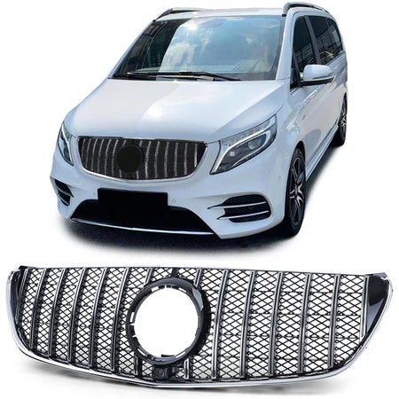 Griglia Sportiva Cromata Nera Lucida per Mercedes Classe V W447 14-19