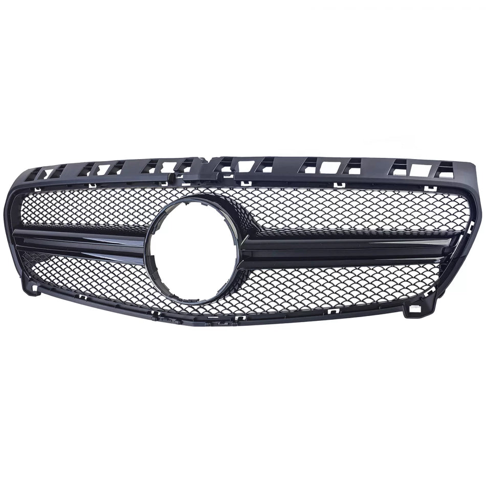 Griglia Sportiva Doppia Barra Nera Lucida per Mercedes Classe A W176 12-15