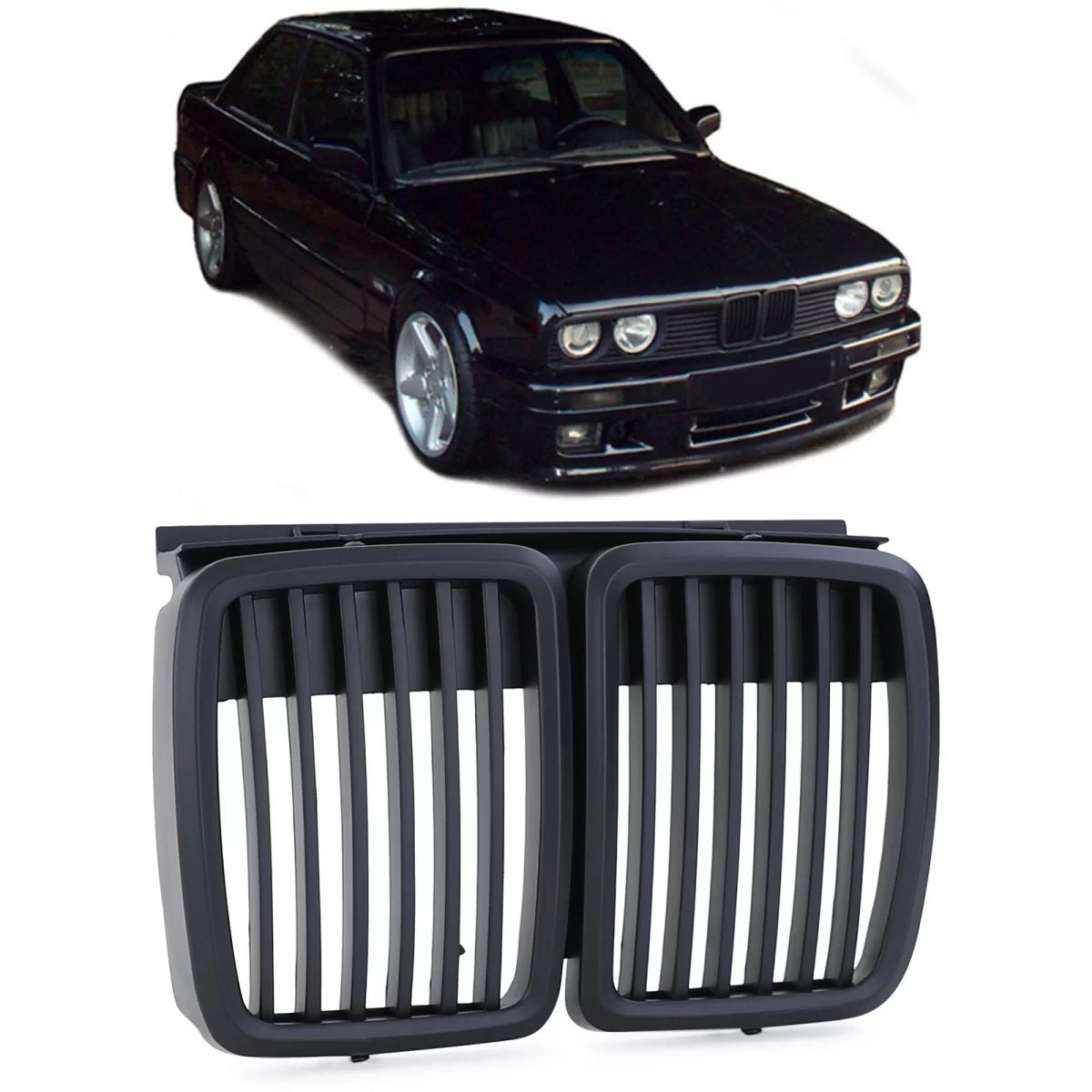Griglia Anteriore Sportiva Nera per BMW Serie 3 E30 1982-1994