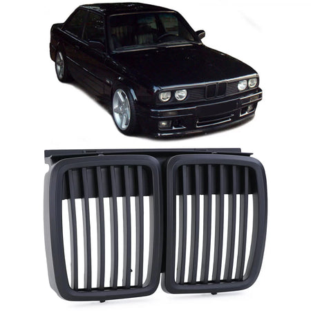 Griglia Anteriore Sportiva Nera per BMW Serie 3 E30 1982-1994