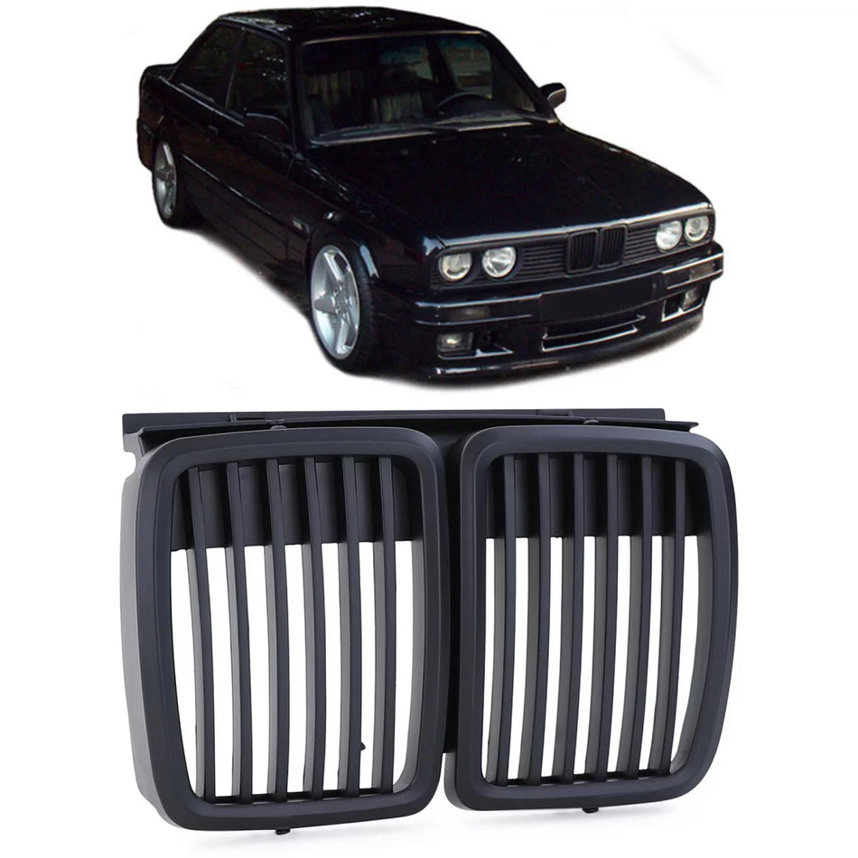 Griglia Anteriore Sportiva Nera per BMW Serie 3 E30 1982-1994