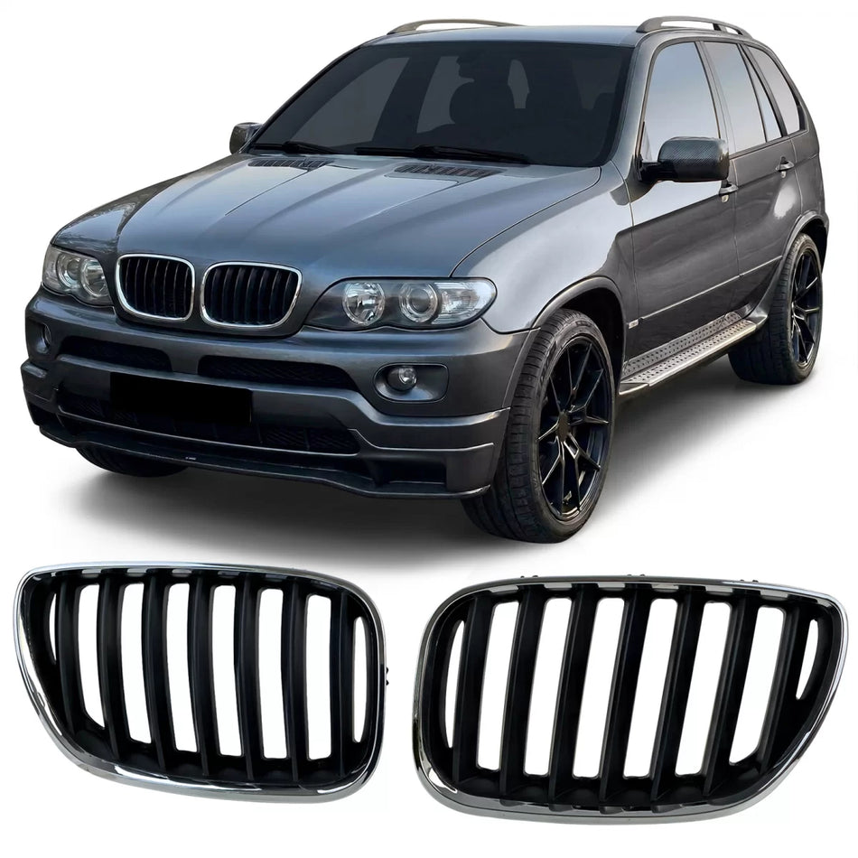 Griglia Anteriore Sportiva Nero Cromato per BMW X5 E53 1999-2003