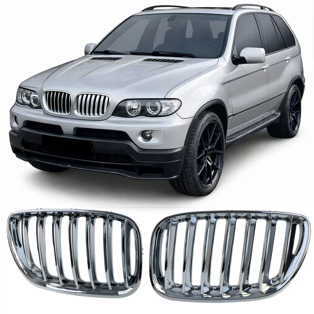 Griglia Anteriore Sportiva Cromata per BMW X5 E53 1999-2003