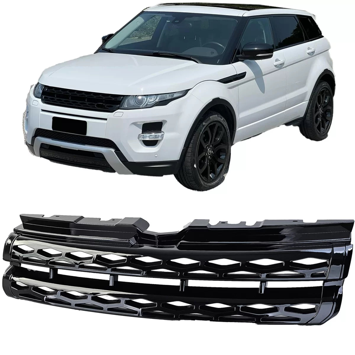 Griglia Sportiva Lucida Nera Anteriore per Range Rover Evoque L538 2011-2015