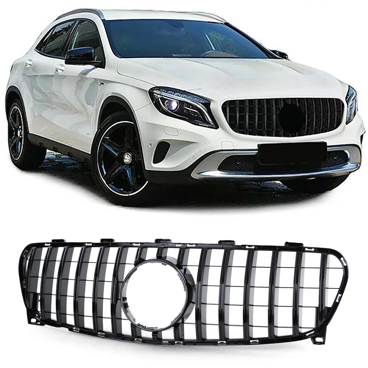Griglia Sportiva Lucida Anteriore per Mercedes GLA X156 Facelift 2017-2020