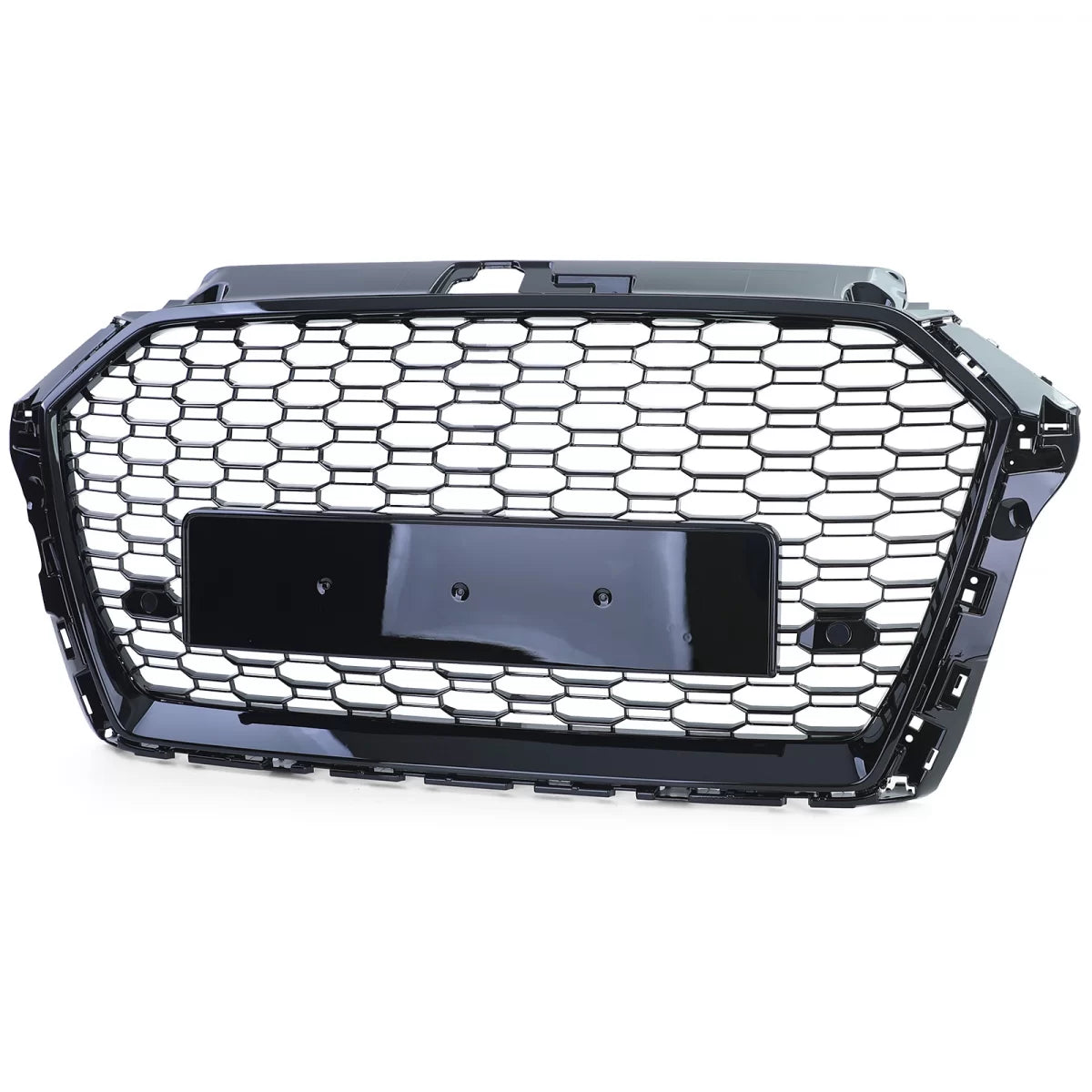Griglia Sportiva Nido D'ape Nero Lucido Anteriore Audi A3 8V 16-20 Senza Acc