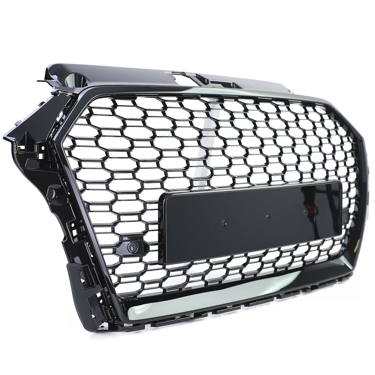 Griglia Sportiva Nido D'ape Nero Lucido Anteriore Audi A3 8V 16-20 Senza Acc