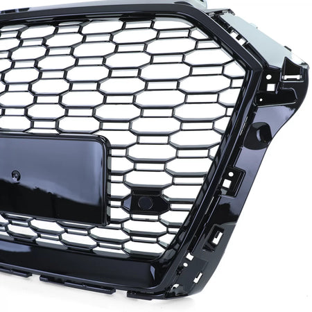 Griglia Sportiva Nido D'ape Nero Lucido Anteriore Audi A3 8V 16-20 Senza Acc