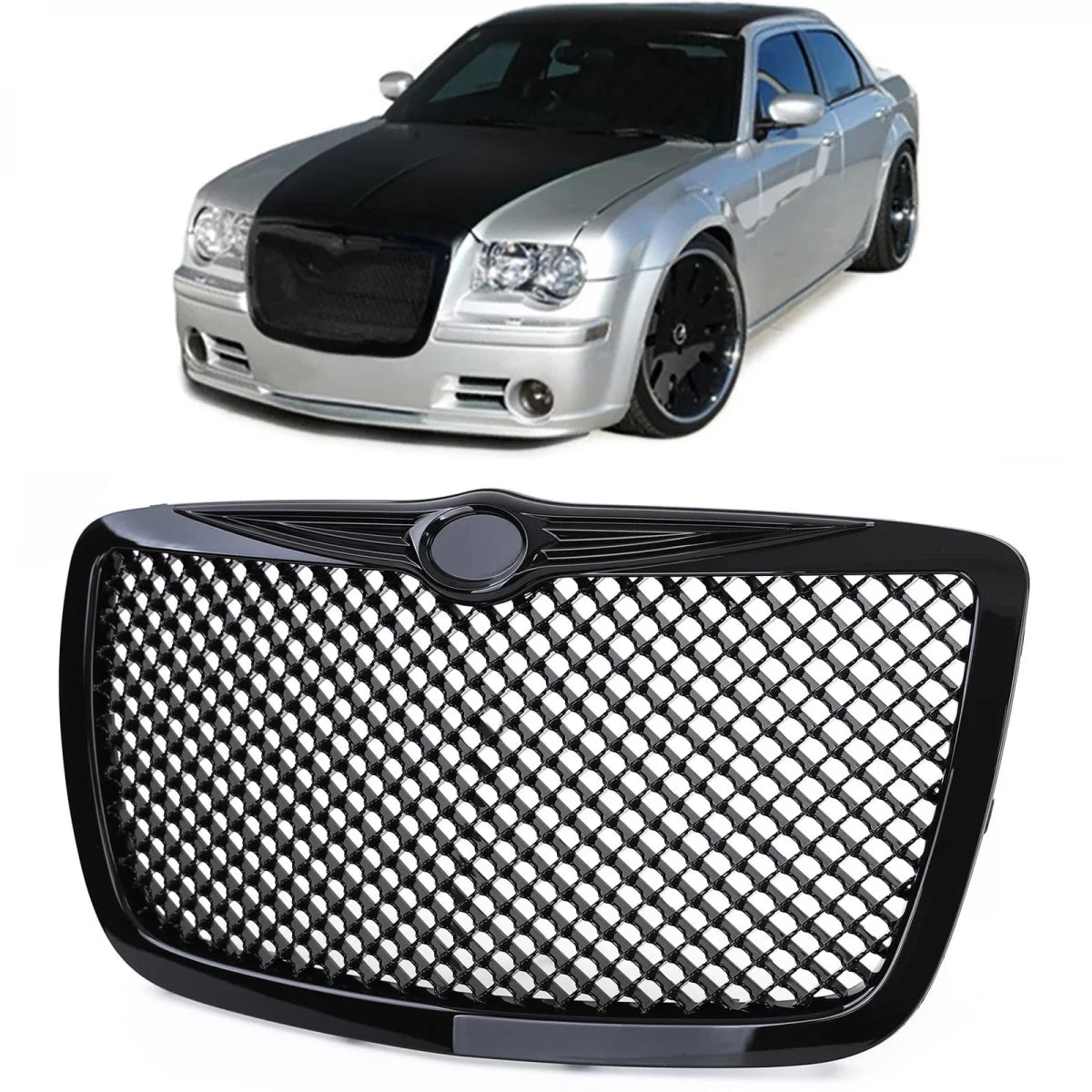 Griglia Sportiva Nido D'ape Nero Lucido Anteriore Chrysler 300c 04-11