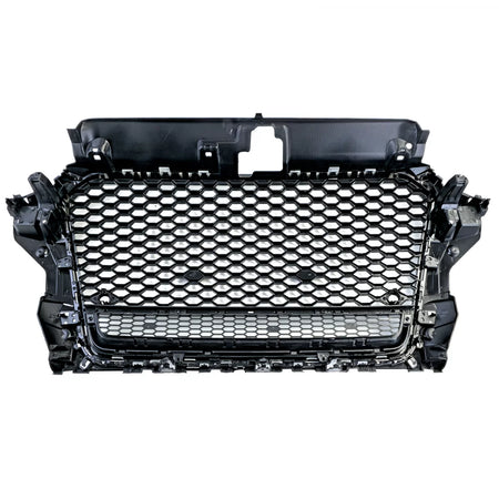 Griglia Sportiva Nido D'ape Nero Lucido Argento per Audi A3 8V 12-16