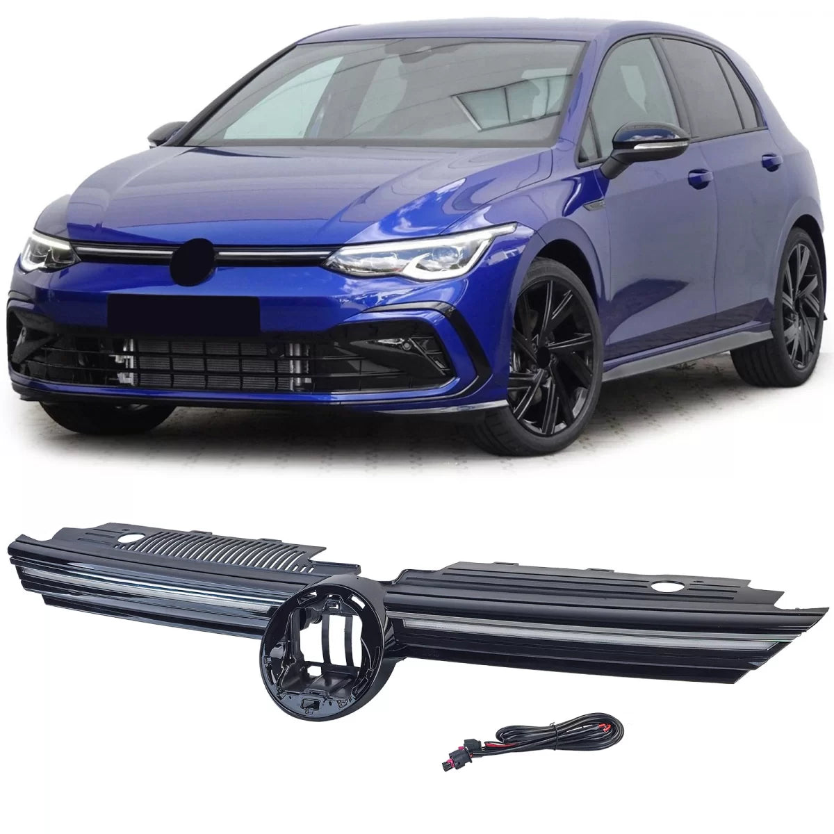 Griglia Sportiva con Striscia Cromata Illuminata per Volkswagen Golf 8 dal 2019