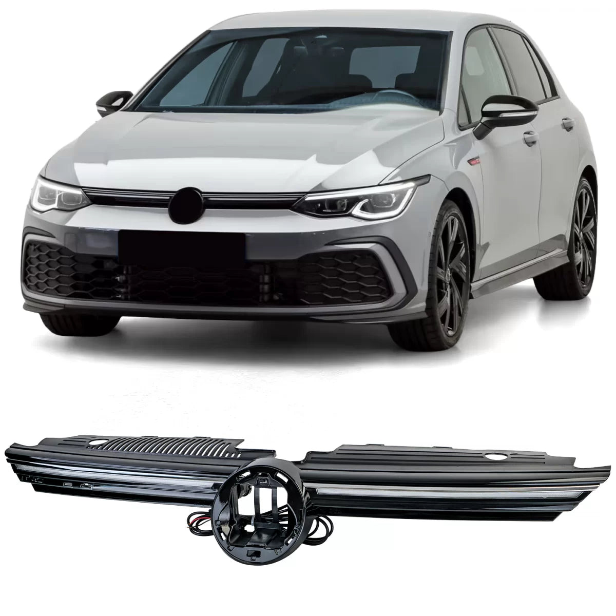 Griglia Sportiva con Striscia Cromata Illuminata per Volkswagen Golf 8 dal 2019