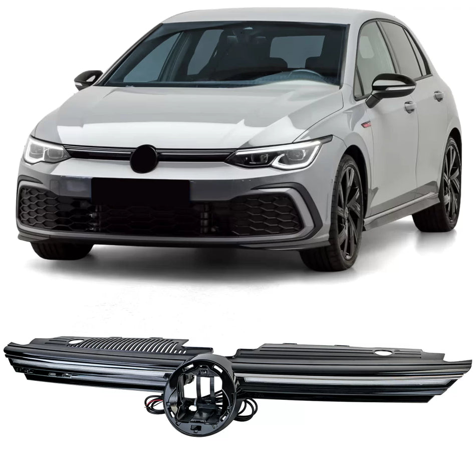 Griglia Sportiva con Striscia Cromata Illuminata per Volkswagen Golf 8 dal 2019