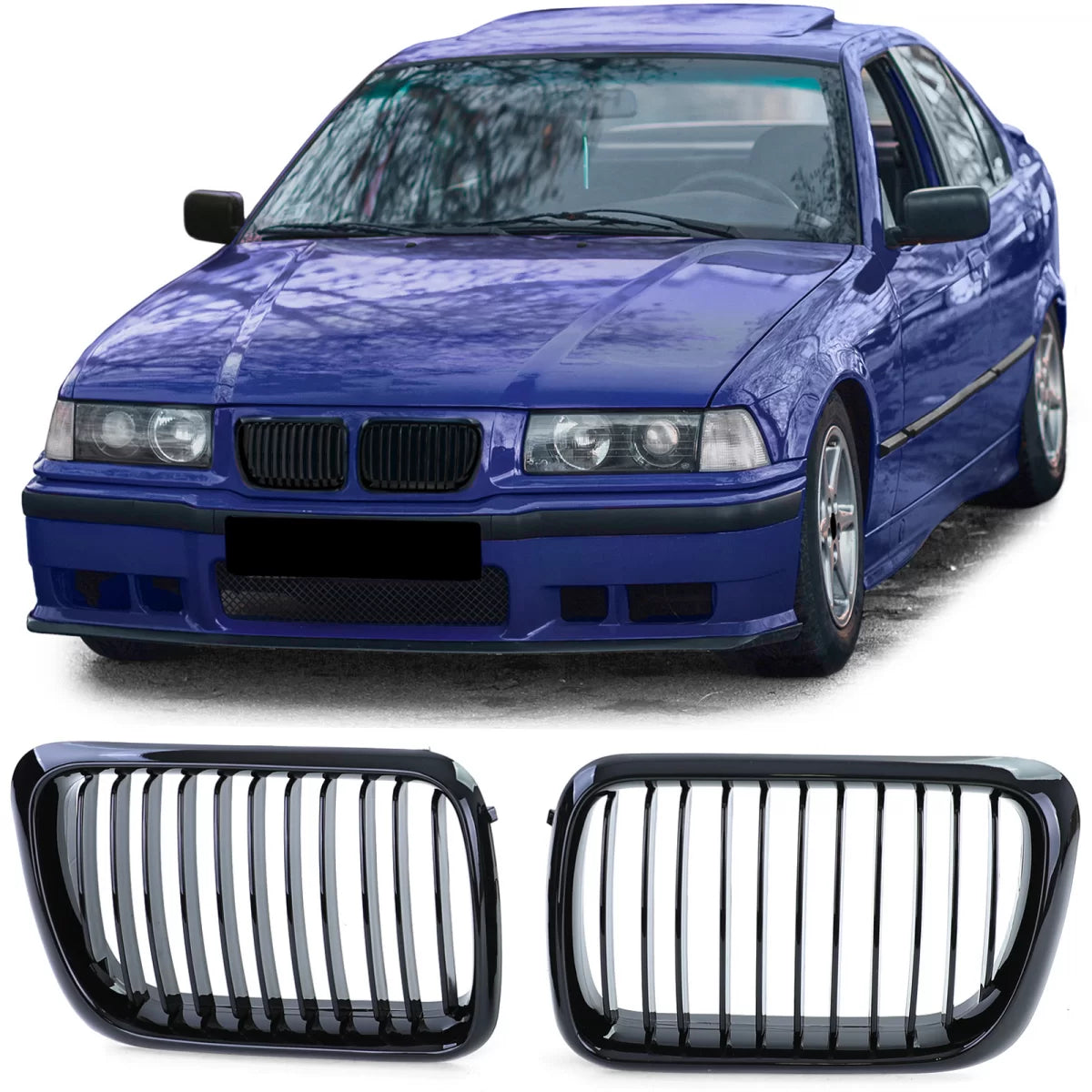 Griglia Sportiva Anteriore Nera Lucida per BMW Serie 3 E36 96-99