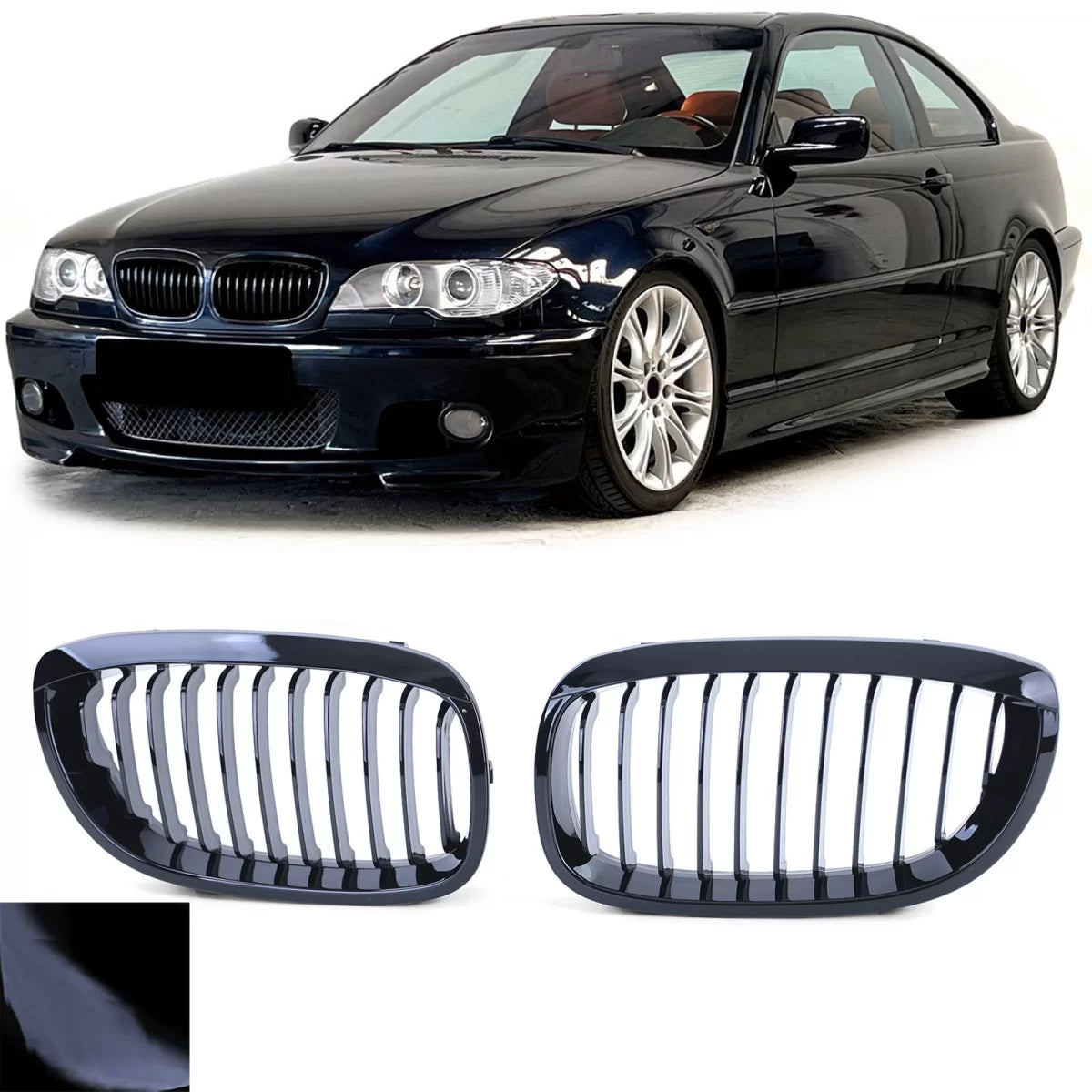 Griglia Sportiva Lucida Anteriore per BMW Serie 3 E46 Coupe Cabrio 03-07