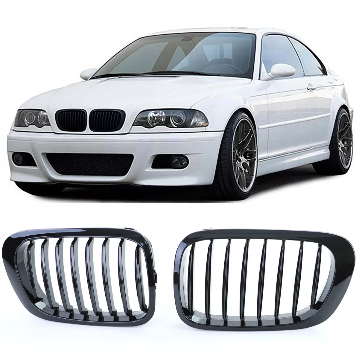 Griglia Sportiva Lucida Anteriore per BMW Serie 3 E46 Coupe Cabrio 99-03