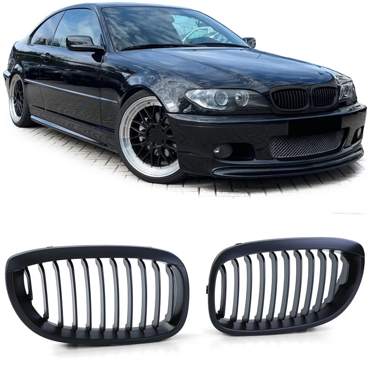 Griglia Sportiva Opaca Anteriore per BMW Serie 3 E46 Coupe Cabrio 03-07