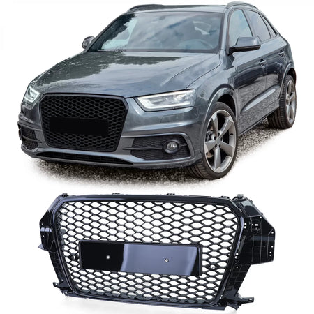 Griglia Sportiva Nido D'ape Anteriore Nero Lucido per Audi Q3 8U 11-15