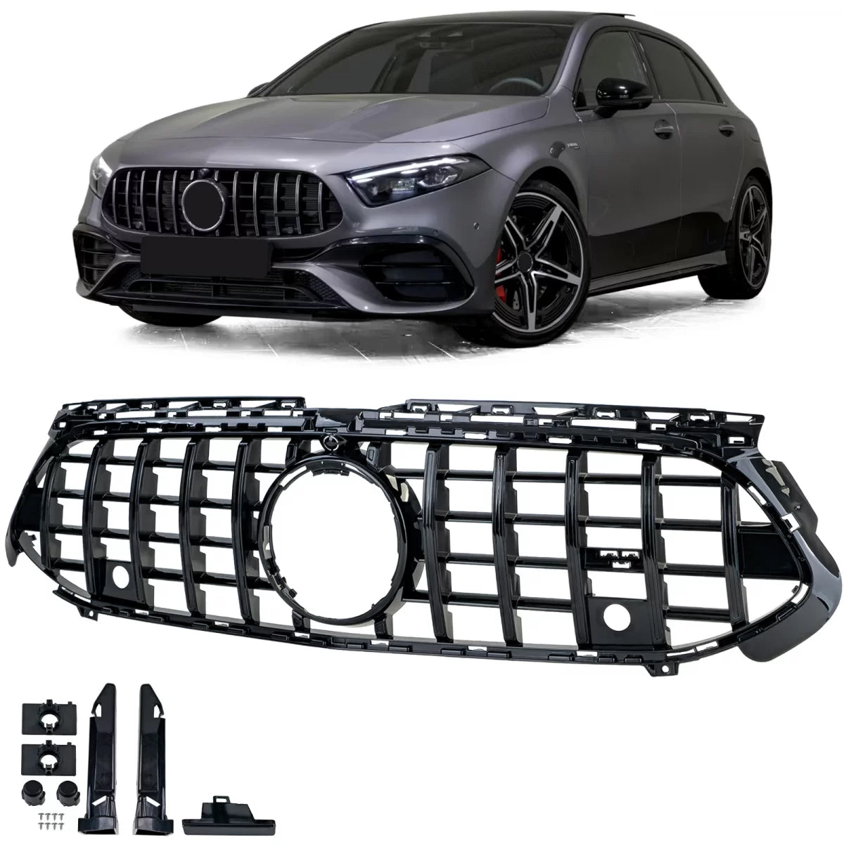 Griglia Radiatore Sportiva Nero Lucido per Mercedes Classe A W177 V177 dal 2022