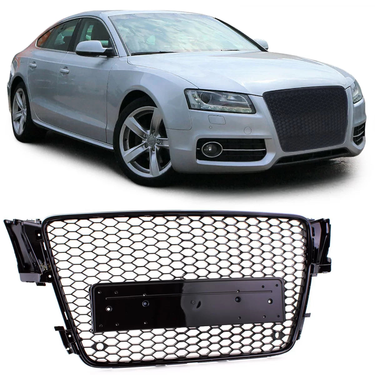 Griglia Radiatore Sportiva Lucida Nera per Audi A5 8T 07-11
