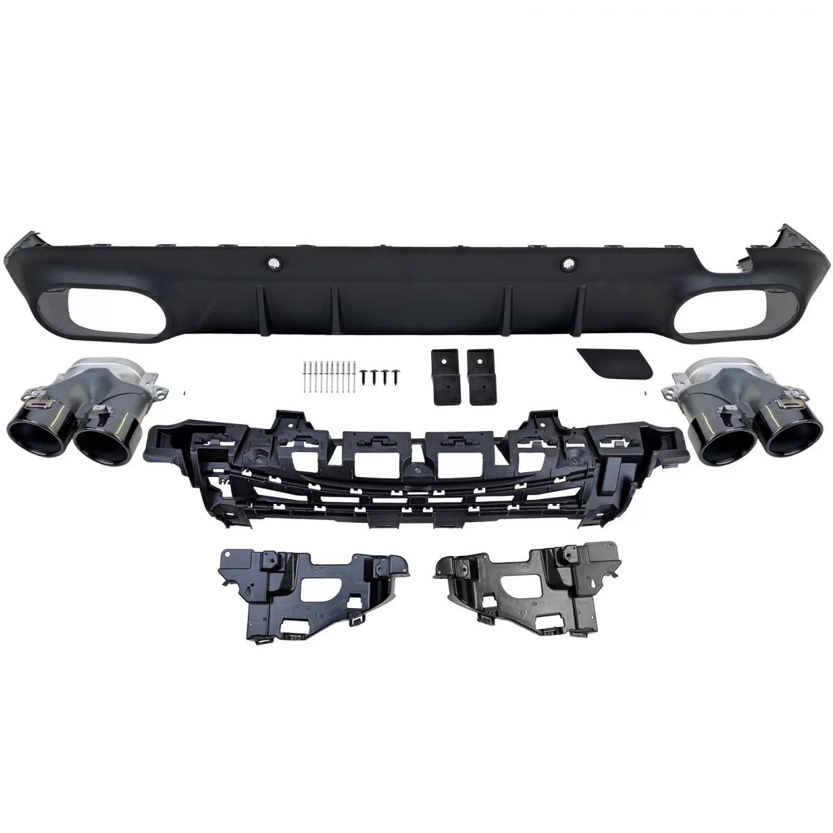 Diffusore Posteriore Sport con Terminali Neri per Mercedes CLS C257 2018-2023