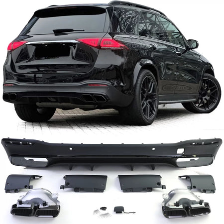 Diffusore Posteriore Sport con Terminali Neri per Mercedes GLE V167 (dal 18)