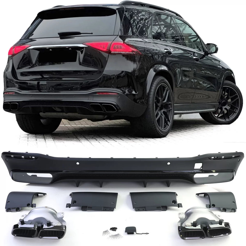 Diffusore Posteriore Sport con Terminali Neri per Mercedes GLE V167 (dal 18)