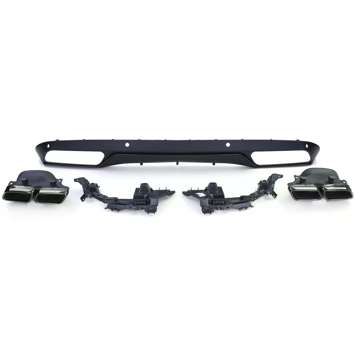 Diffusore Posteriore Sport con Terminali Neri per Mercedes W205 Berlina 14-18