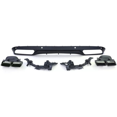 Diffusore Posteriore Sport con Terminali Neri per Mercedes W205 Berlina 14-18