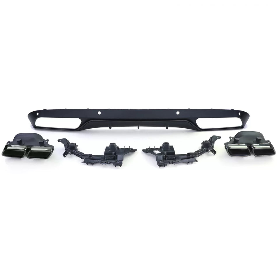 Diffusore Posteriore Sport con Terminali Neri per Mercedes W205 Berlina 14-18