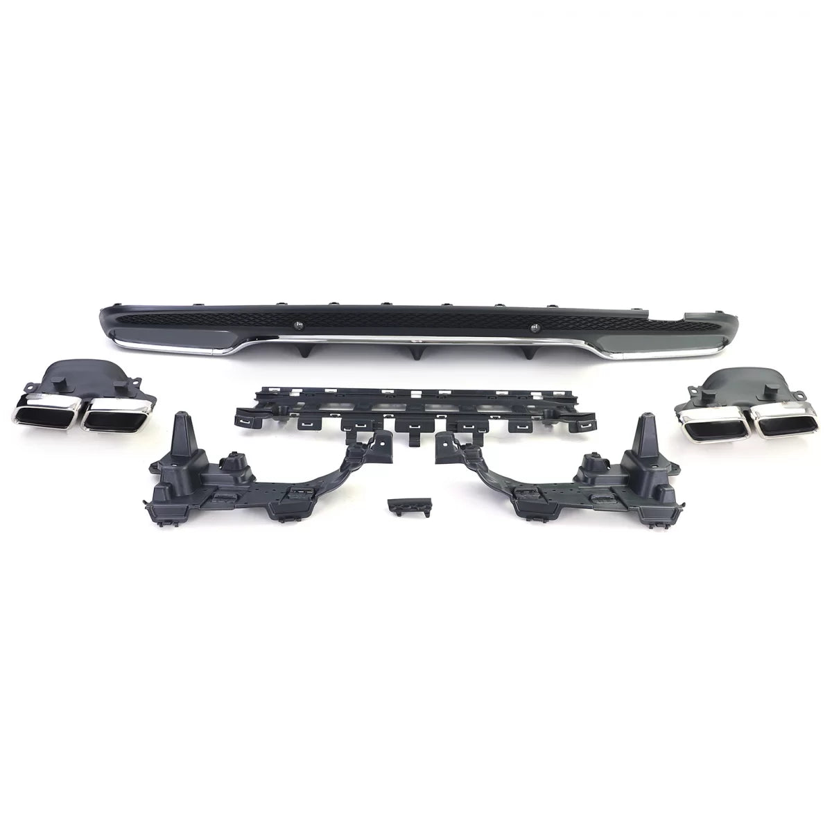 Diffusore Posteriore Sport con Terminali Cromati per Mercedes C S205 W205 14-18