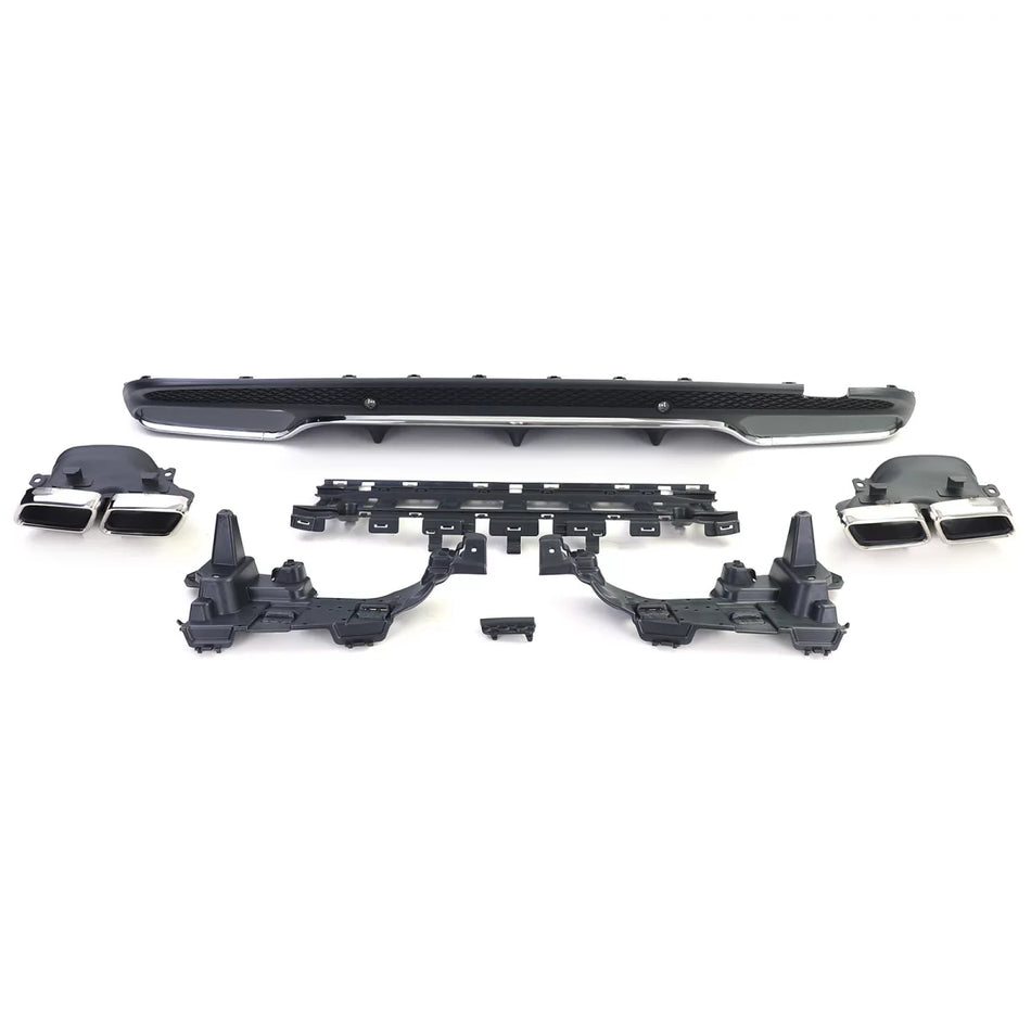 Diffusore Posteriore Sport con Terminali Cromati per Mercedes C S205 W205 14-18