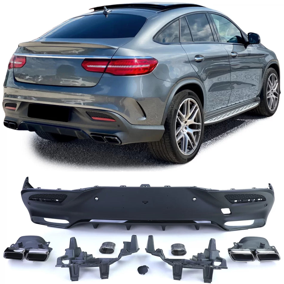 Diffusore Posteriore Sport con Doppio Terminale Nero per Mercedes GLE Coupe C292
