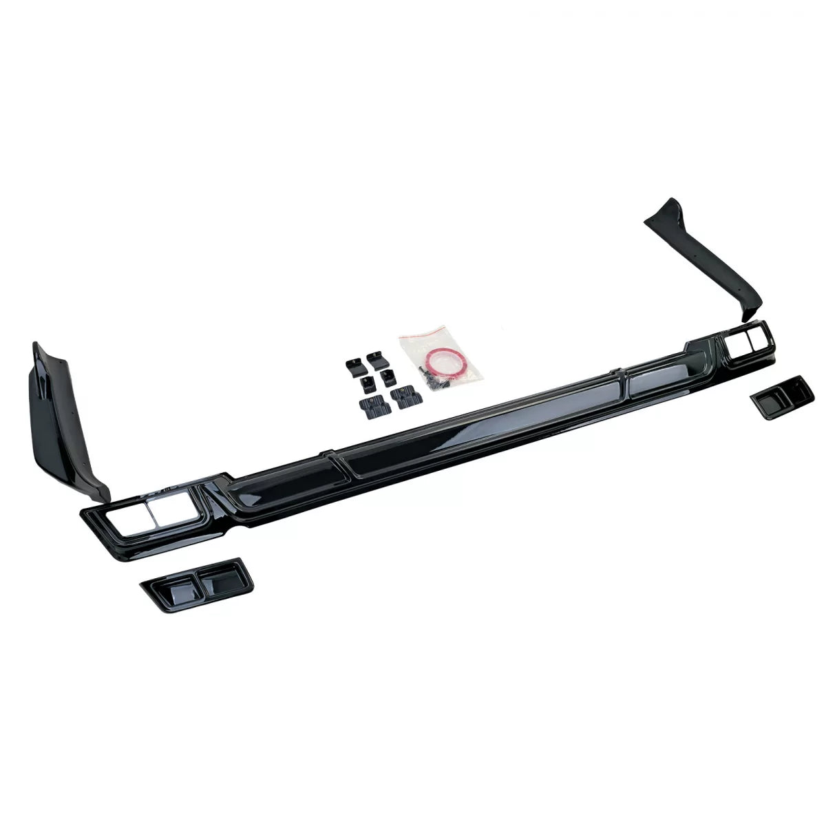 Diffusore Posteriore Sportivo Nero Lucido per Ford Tourneo Transit Custom