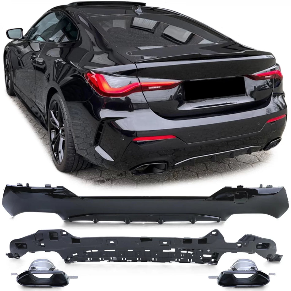 Diffusore Posteriore Sportivo Lucido con Terminali 440 Look per BMW G22 G23 420
