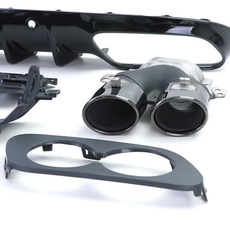Diffusore Posteriore Sport con Terminali Tondi Nero per Mercedes C205 Coupe