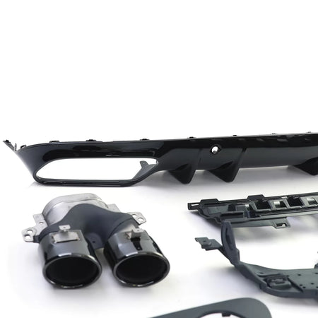 Diffusore Posteriore Sport con Terminali Tondi Nero per Mercedes C205 Coupe