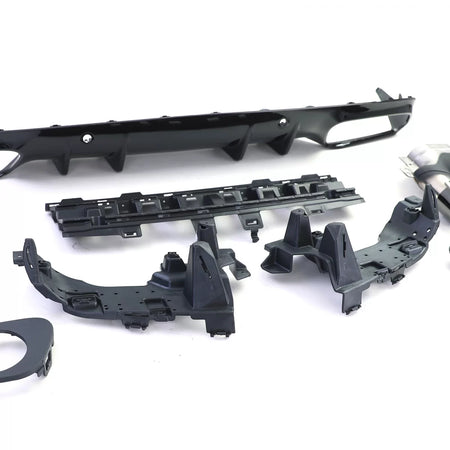 Diffusore Posteriore Sport con Terminali Tondi Nero per Mercedes C205 Coupe